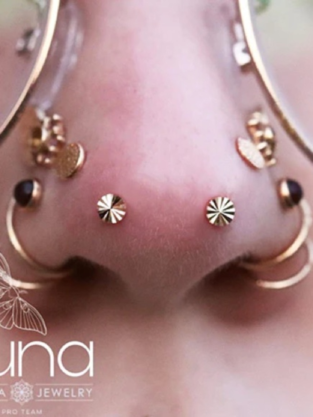 Set of 2 14k rose gold laser disc — Buddha jewelry